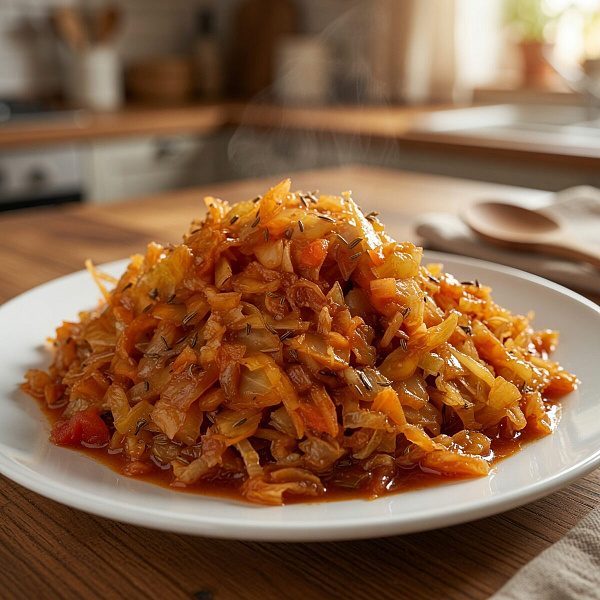 Тушёная молодая капуста на сковороде: простой рецепт вкусного гарнира